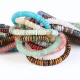 6mm Tiger Eye Labradorite Rondelle Beads for Jewelry Making