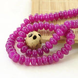 Ruby Stone Loose Glossy Wheel Beads 5x8mm for Women DIY Jewelry Making