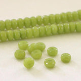 5x8mm Olive-Green Faceted Wheel Beads for Handbags Women Diy