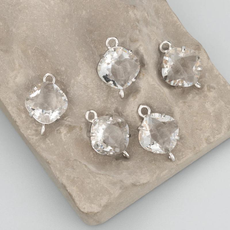 MB20 Rhodium Plated Glass Charms DIY Pendant