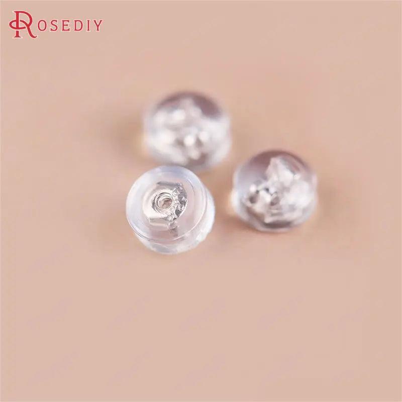 20PCS 5MM 24K Brass and Rubber Earring Back Stopper