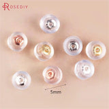20PCS 5MM 24K Brass and Rubber Earring Back Stopper