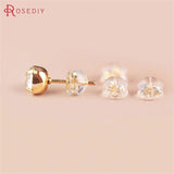 20PCS 5MM 24K Brass and Rubber Earring Back Stopper