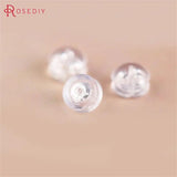 20PCS 5MM 24K Brass and Rubber Earring Back Stopper