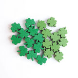 20Pcs St. Patrick's Clover Shamrock Wooden Beads Hemu Printing Bead Kids Toys