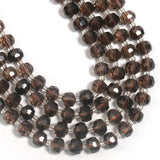 Smoky Quartz Stone Beads 6x8mm Faceted Wheel Shaped