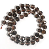 Smoky Quartz Stone Beads 6x8mm Faceted Wheel Shaped