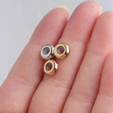 30pcs/Lot Stainless Steel Spacer Beads w/Rubber Core Inside Stopper Accessories
