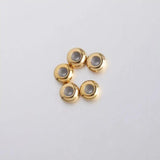 30pcs/Lot Stainless Steel Spacer Beads w/Rubber Core Inside Stopper Accessories