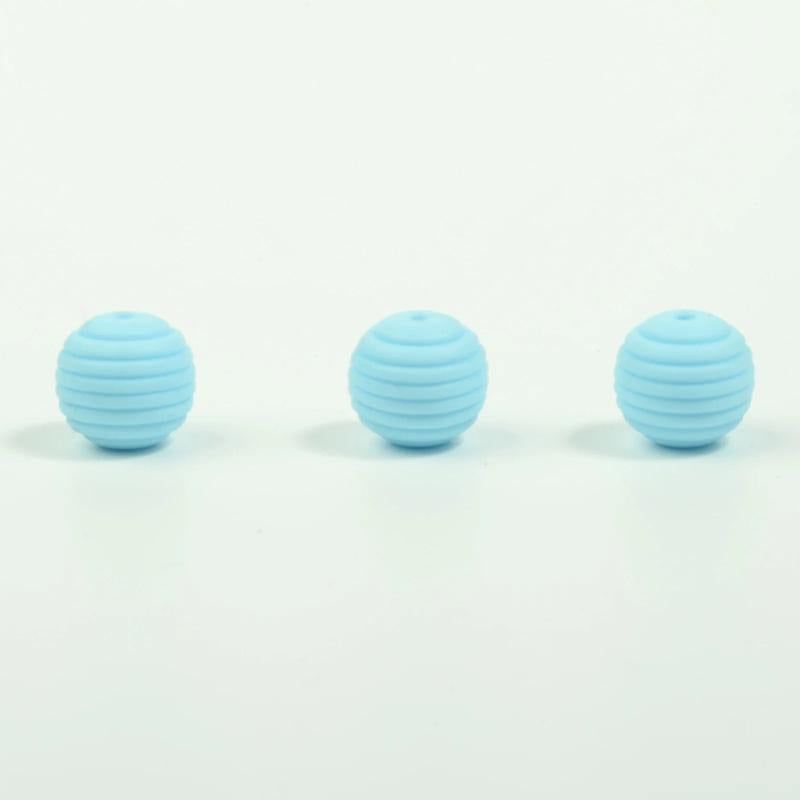 20Pcs 15mm Colorful Screw Thread Silicone Baby Chew Beads for DIY Baby Products