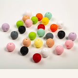 20Pcs 15mm Colorful Screw Thread Silicone Baby Chew Beads for DIY Baby Products