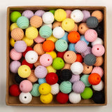 20Pcs 15mm Colorful Screw Thread Silicone Baby Chew Beads for DIY Baby Products