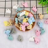 10Pcs Animal Shape Silicone Beads Baby Molar Teether DIY Pacifier Chain