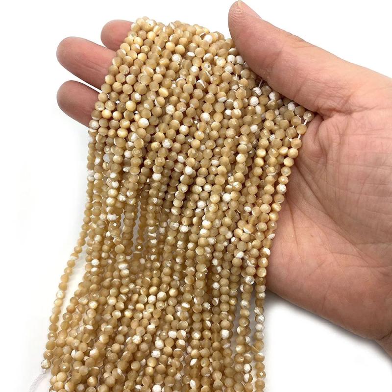 Natural Shell Pearl Faceted Conch Beads Bracelet Necklace