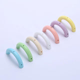 5Pcs Colorful Three Hole Half Wooden Circle Beaded Necklace Bracelet DIY Jewelry