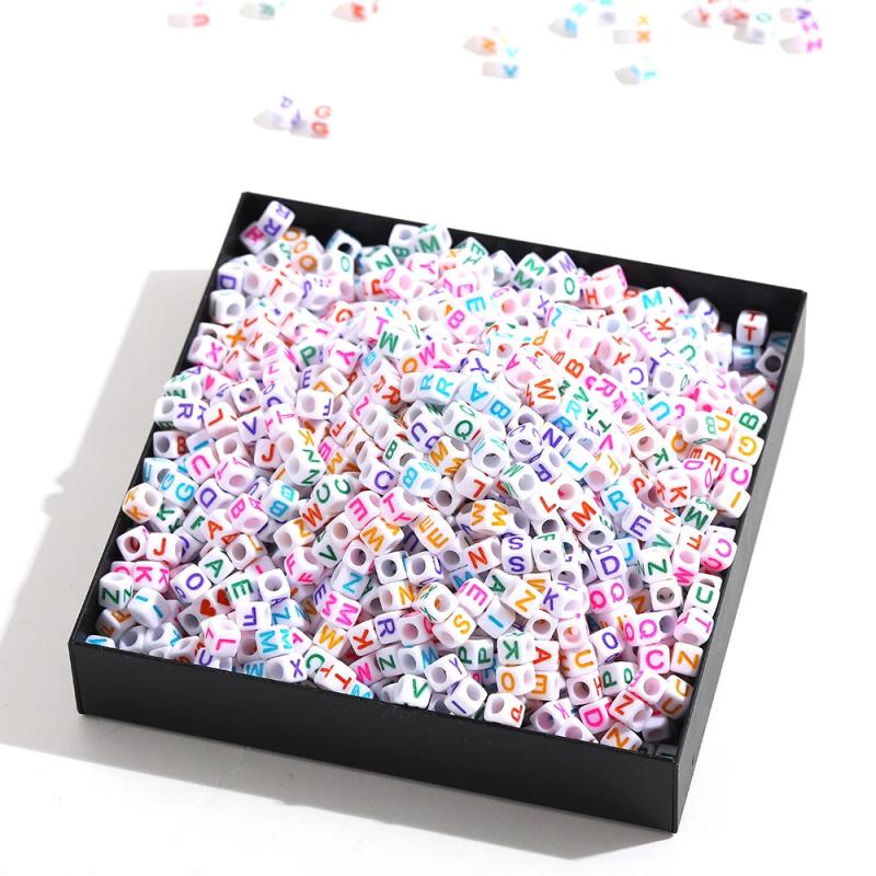 500pcs 6mm Mixed Letter Acrylic Beads for DIY Jewelry Making