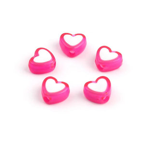 1000 PCs Heart Acrylic Beads Multicolor Spacer Beads DIY Jewelry Making 8x7mm