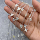 10pcs Mother-of-pearl Butterfly Spacer Beads DIY Bracelet