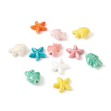 20Pcs Ceramic Fish Starfish Beads Porcelain Charms For DIY Jewelry