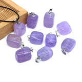 10pcs Natural Healing Crystal Gems Pendants Amethysts Rose Quartzs DIY Necklace