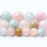 Natural Colorful Morganite Stone Beads Round Loose Beads 15 inche/strand