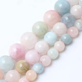 Natural Colorful Morganite Stone Beads Round Loose Beads 15 inche/strand