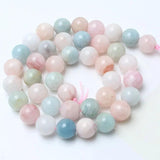 Natural Colorful Morganite Stone Beads Round Loose Beads 15 inche/strand