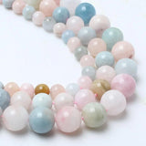 Natural Colorful Morganite Stone Beads Round Loose Beads 15 inche/strand