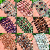 Natural Faceted Stone Beads Epidotes Amethyst Quartz Agate Amazonite 7.5''