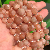 Natural Faceted Stone Beads Epidotes Amethyst Quartz Agate Amazonite 7.5''