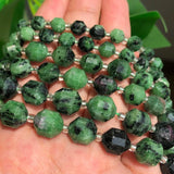 Natural Faceted Stone Beads Epidotes Amethyst Quartz Agate Amazonite 7.5''