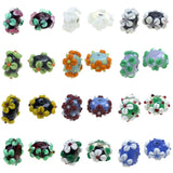 Engraving Flower Lampwork Glass Beads For DIY Jewelry Making