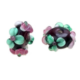 Engraving Flower Lampwork Glass Beads For DIY Jewelry Making