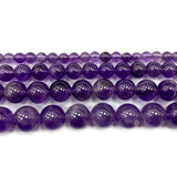Purple Amethysts Round Gem Stone Beads 6/8/10MM 15''