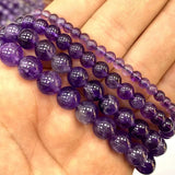 Purple Amethysts Round Gem Stone Beads 6/8/10MM 15''
