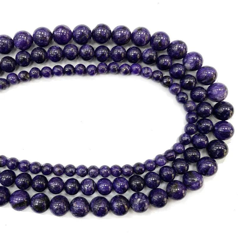 Purple Charoite Round Gem Stone Beads 6/8/10MM