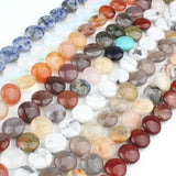 12mm Coin Round Agates Opal Pink Quartz Jades Beads 15''