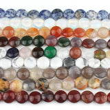 12mm Coin Round Agates Opal Pink Quartz Jades Beads 15''