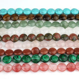 12mm Coin Round Agates Opal Pink Quartz Jades Beads 15''
