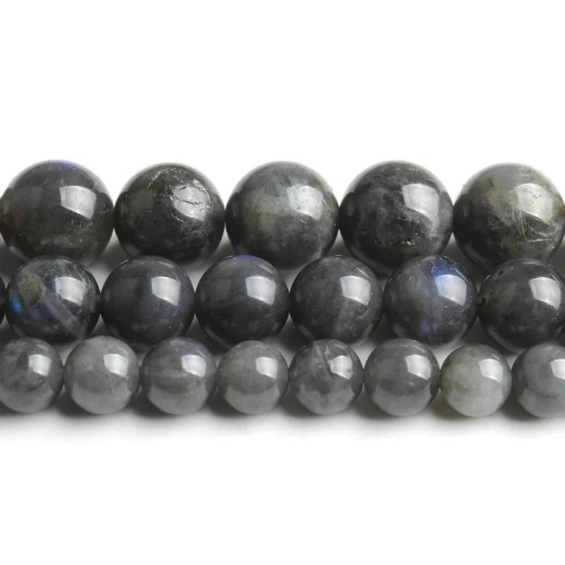 Grey Labradorite Moonstone Round Loose Beads for DIY Bracelet Making