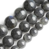 Grey Labradorite Moonstone Round Loose Beads for DIY Bracelet Making