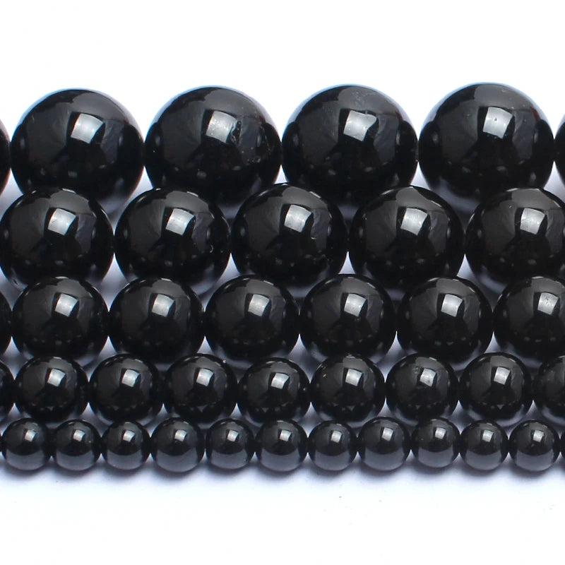 Natural Tourmaline Stone Beads Round Loose Beads For Jewelry Making 15 inch