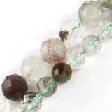 Green Ghost Quartz Beads Crystal Round Loose Spacer Stone Beads 7.5''