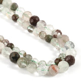 Green Ghost Quartz Beads Crystal Round Loose Spacer Stone Beads 7.5''