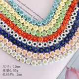 Sunflower Smiley Face Ceramic Beads for DIY Jewelry Making