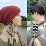 Small Skull Hair Rope Skeleton Beads Braided Dreadlock Cuffs