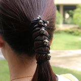 Small Skull Hair Rope Skeleton Beads Braided Dreadlock Cuffs