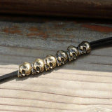 Small Skull Hair Rope Skeleton Beads Braided Dreadlock Cuffs