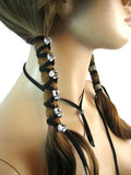 Small Skull Hair Rope Skeleton Beads Braided Dreadlock Cuffs