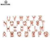 26Pcs Silver Rose English Letter A-Z Charm Beads For Bracelet Necklace
